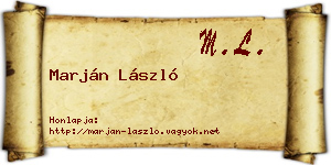 Marján László névjegykártya